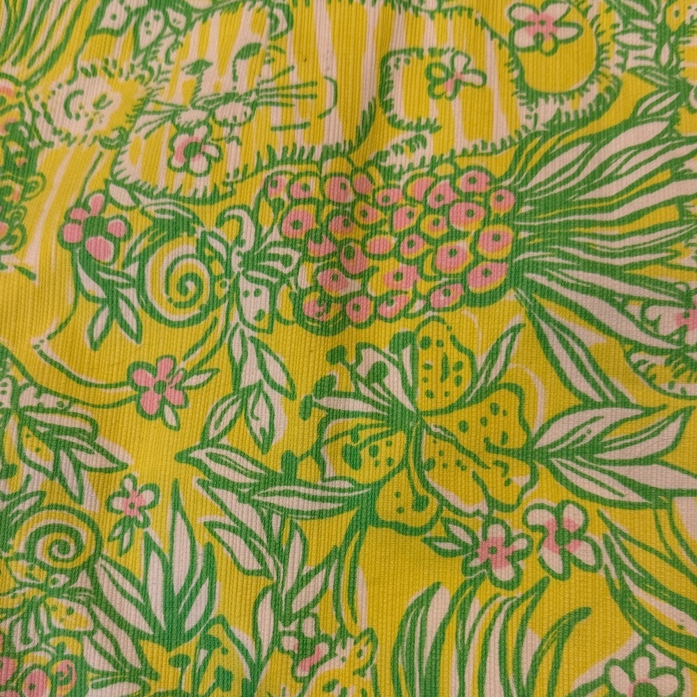 Lilly Pulitzer Yellow and Green Mini Skirt with Lace Trim - size 12 - Picture 3 of 6